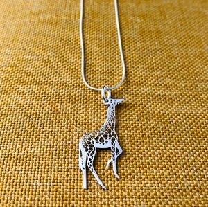 Giraffe Sterling Silver Pendant